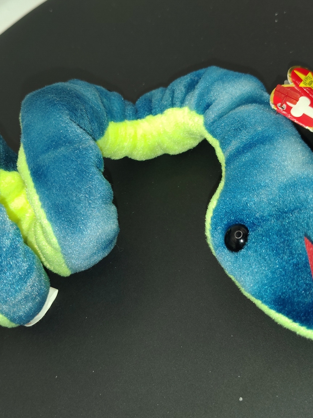 Ty Beanie Baby - Hissy The Snake 1997 With Tags (Creased) RARE red Star Tush Tag